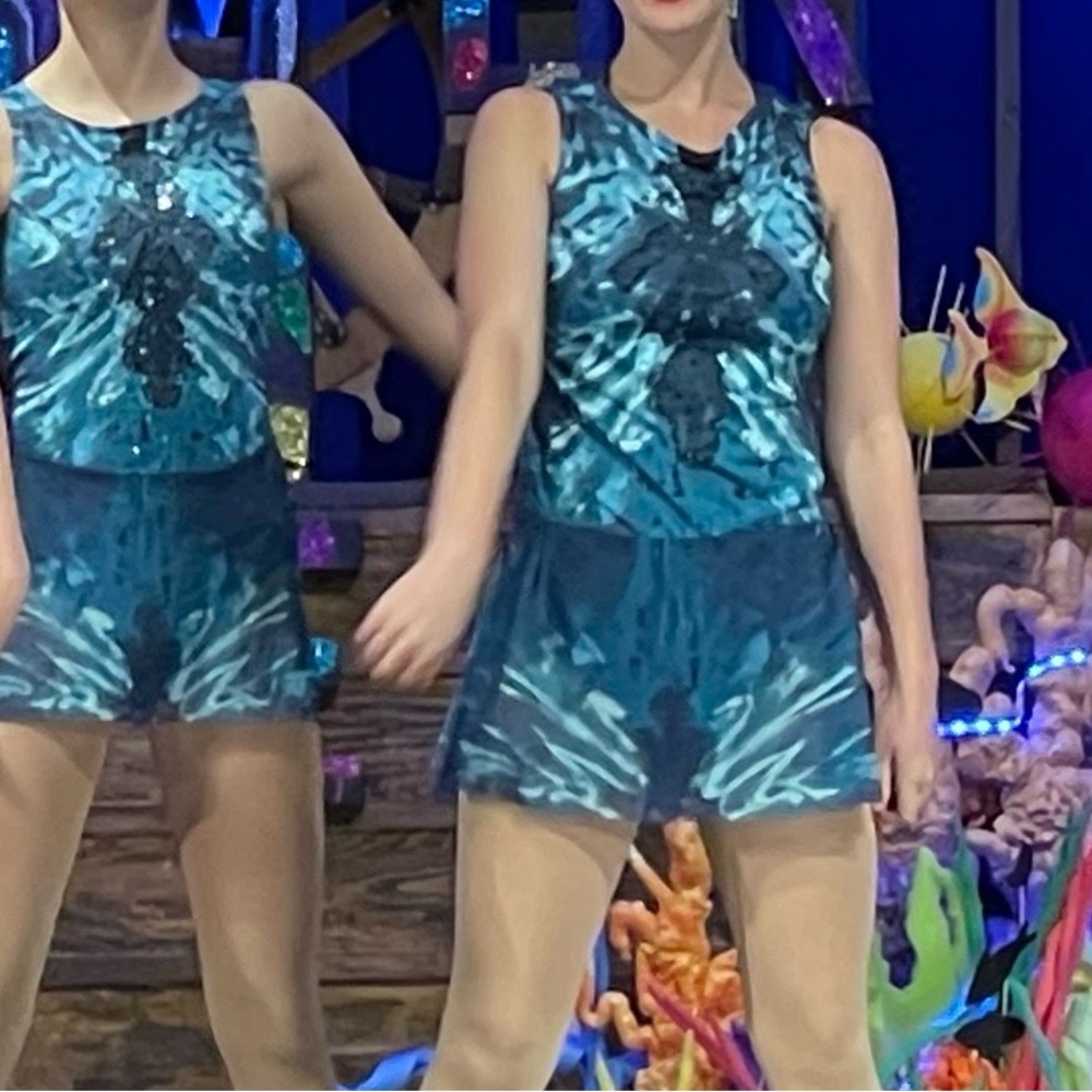 Weissman Teal and Black Dance Costume